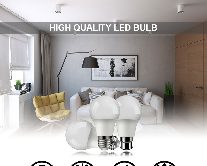 LED電球220V,3W-18W,家庭用照明器具,コールドホワイト,ウォームホワイト