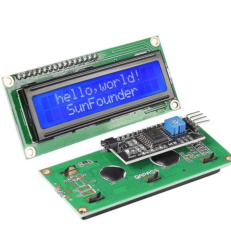 LCD1602 LCD 1602 Module Blue / Green Screen 16x2 Character LCD Display PCF8574T PCF8574 IIC I2C Interface 5V for Arduino