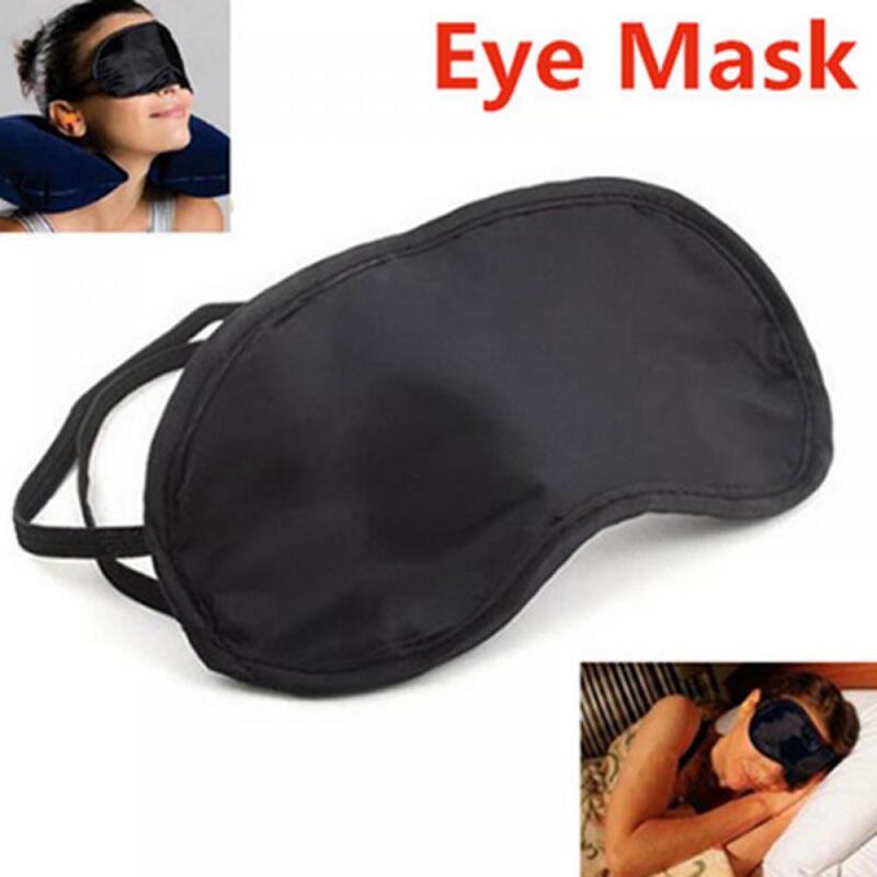 1 pz nero confortevole sonno maschera per gli occhi copertura per ombra benda notte dormire aiuto per i viaggi maschera per dormire benda benda sull'occhio
