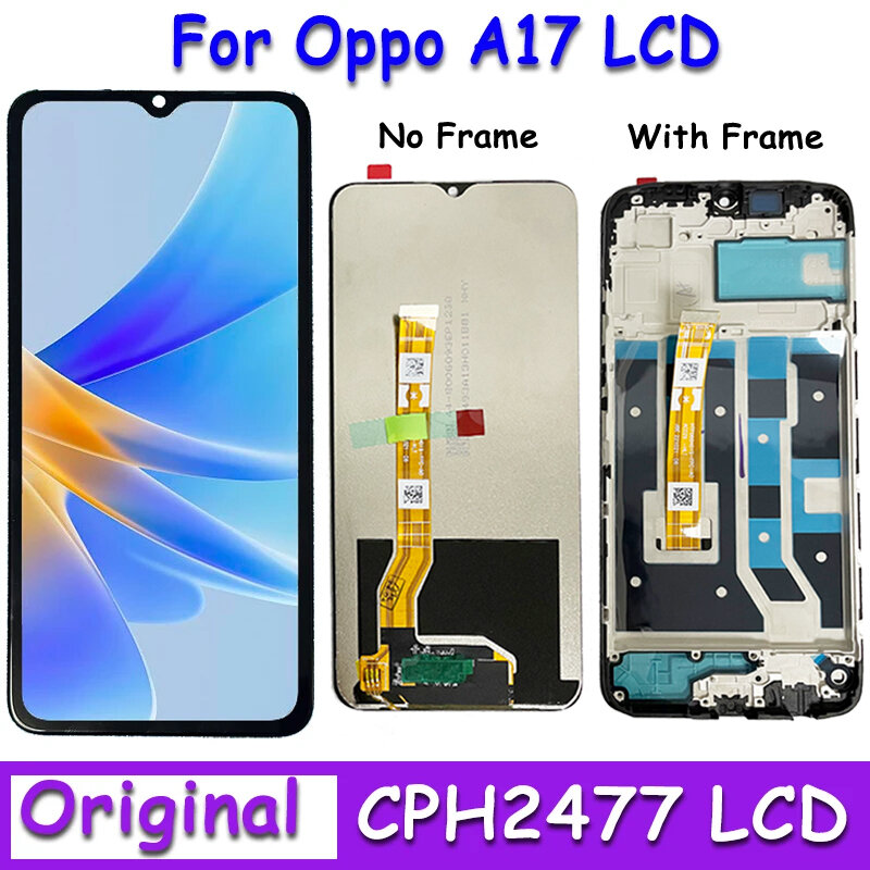 Substituição da tela para Oppo A17, LCD, Digital Touch Screen Assembly, Original, CPH2477, 6,52"