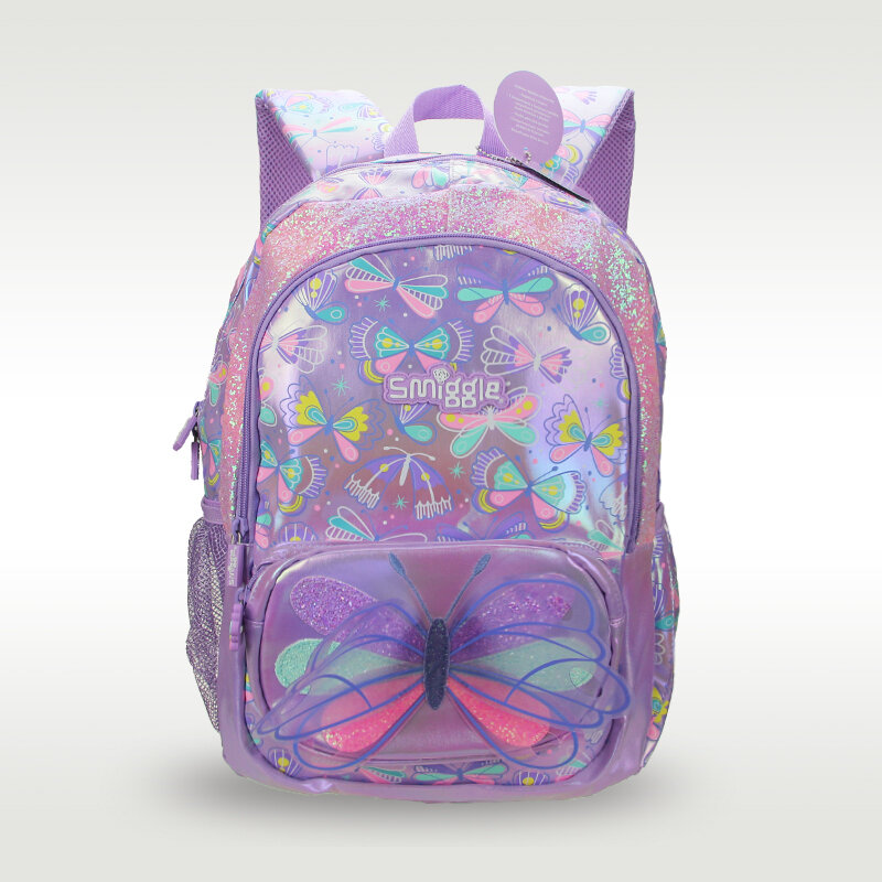 子供のためのバックパック,かわいい紫色の蝶,大きなランドセル,オリジナル,高品質
