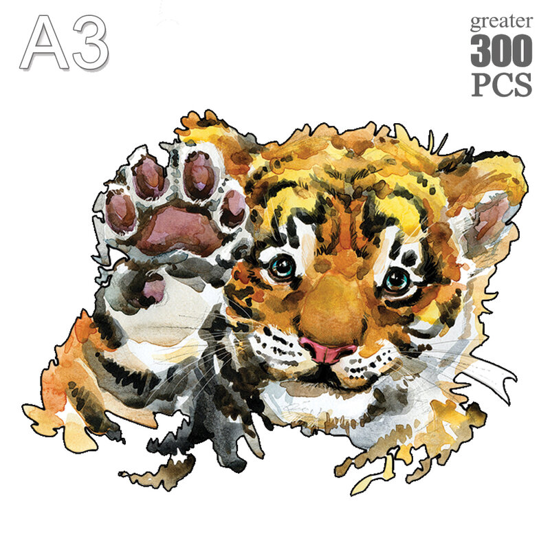 Quebra-cabeça 3d tigre lobo brinquedos de madeira montessori família educacional diy artesanato quebra-cabeças jogos de tabuleiro para adultos crianças presentes do instrutor cérebro