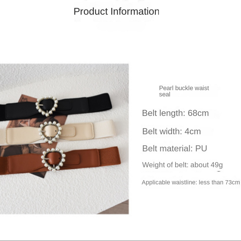 Cubierta de cintura elástica para decoración de ropa, accesorios de fotografía de calle, cinturón con hebilla de corazón, melocotón, corazón, perla, estilo coreano