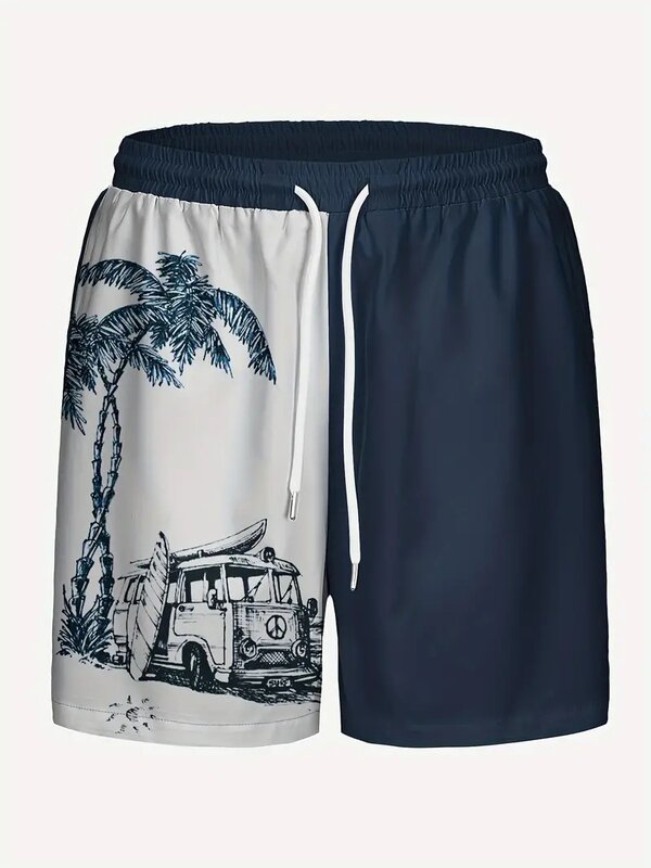 Шорты мужские пляжные с 3D принтом, Дышащие Короткие штаны для фитнеса и улицы, летние