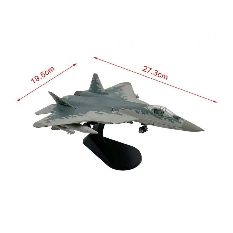 Fighter Jet-SU-57 de Metal fundido a presión, modelo para colección y regalo, regalo para niño