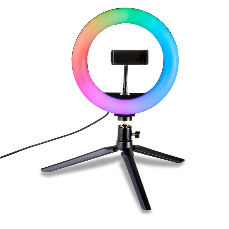 Onn. 8-calowy lampa pierścieniowa stołowy RGB ze statywem