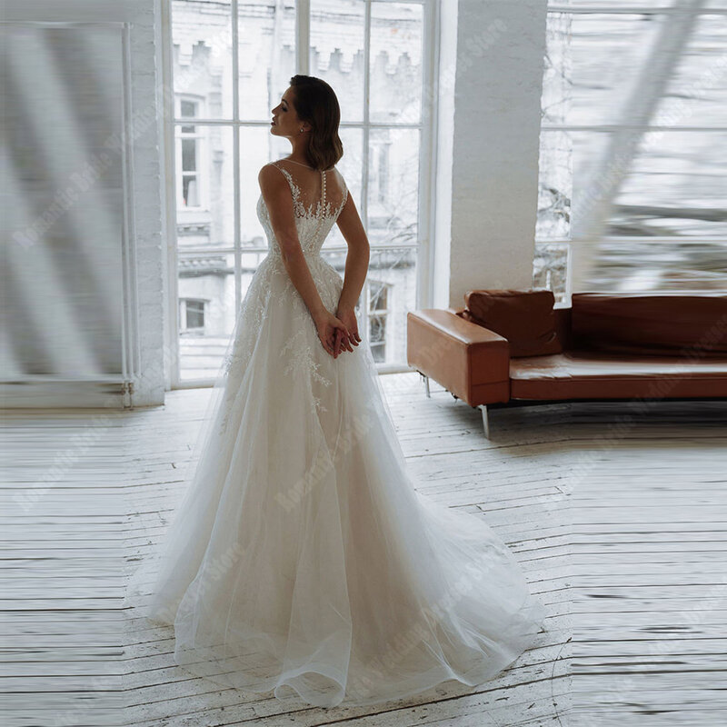 Bohemia Tulle Wedding Dresses For Women Bright Chiffon Mopping Length Bridal Gowns Vestidos De Fiesta Elegantes Para Mujer 2024