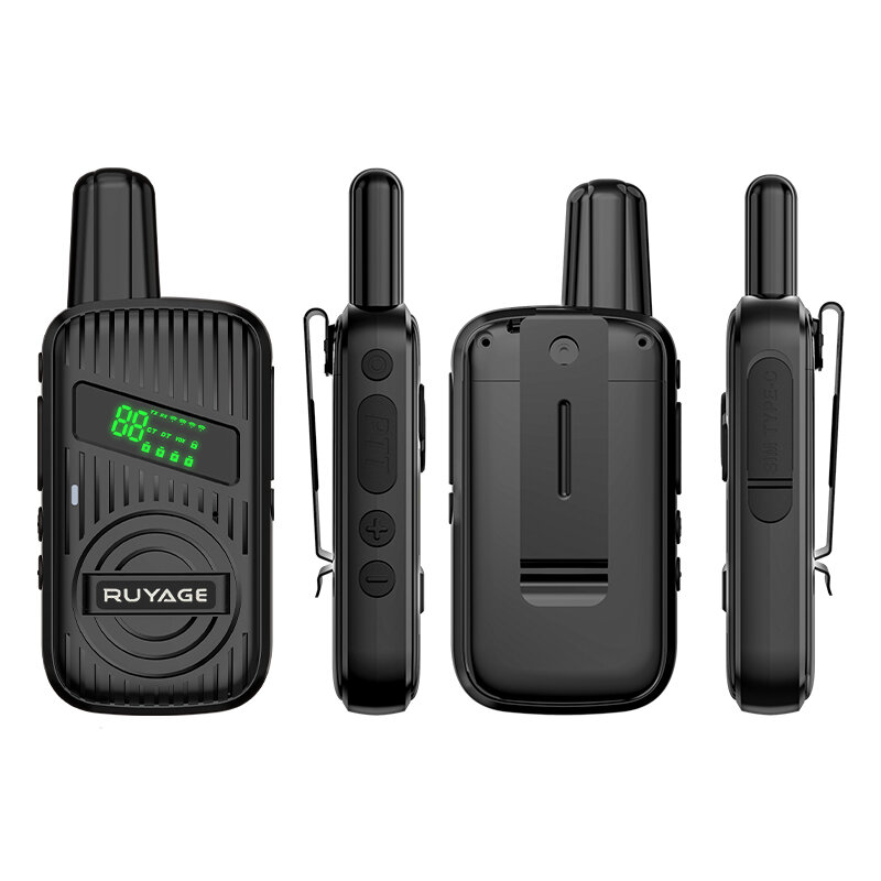 Ruyage L1 2Pcs Mini Walkie Talkie Walkie-Talkie ricaricabili PMR446 Radio portatile bidirezionale a lungo raggio per la caccia