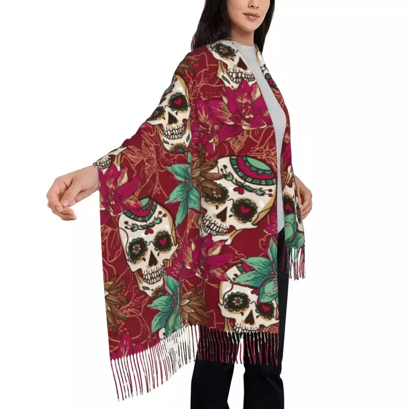 Pañuelo rojo personalizado para hombres y mujeres, bufanda estampada, chal cálido de invierno