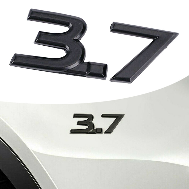 العالمي الأسود سيارة 3.7 الخلفي الحاجز الجانب التمهيد شعار شارة ملصق لاصق لامع ورائع الديكور