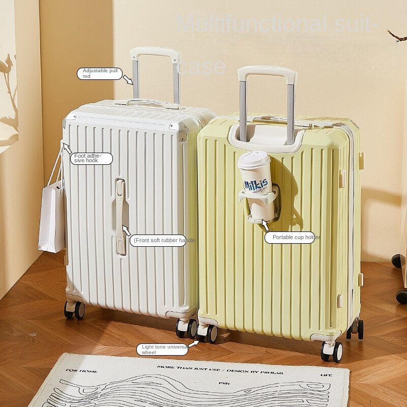Caja de equipaje multifuncional Unisex, Maleta de viaje con código, gran capacidad, 20 pulgadas, nueva tendencia, 24