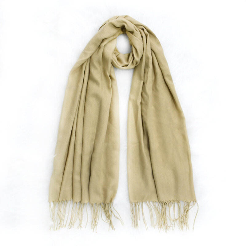 Einfarbige Schals für Damenmode Herbst und Winter warme Halstücher Schal Nachahmung Kaschmir Schal Wickel mit Fransen 2024