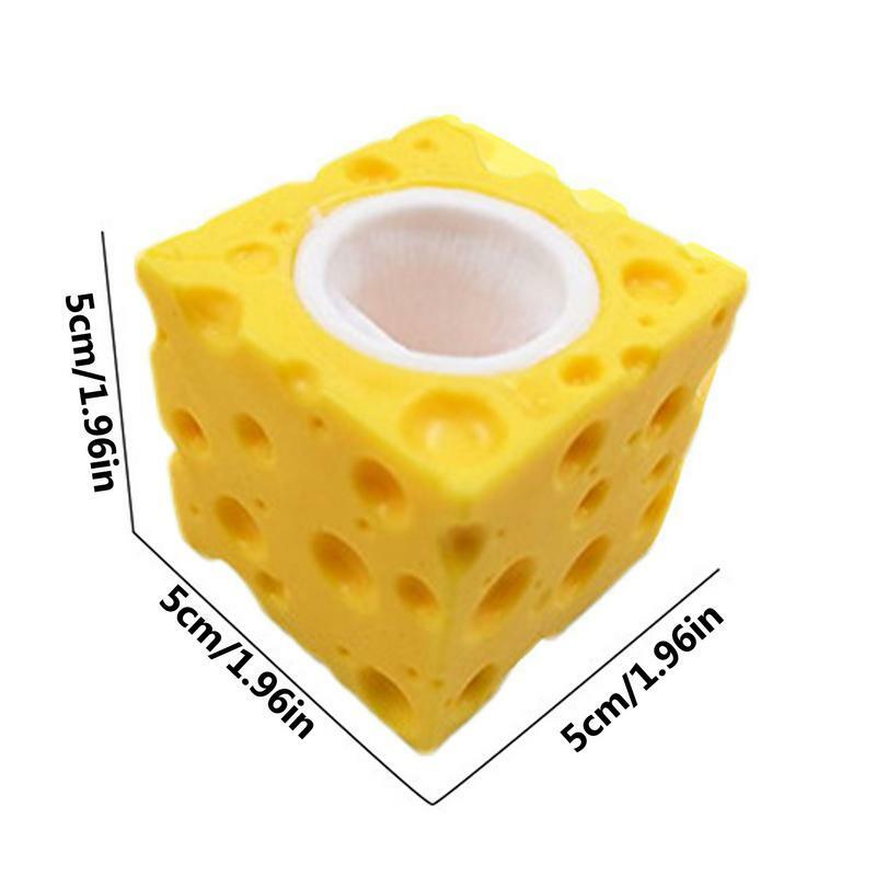 Jouet de pincement de souris de tasse de fromage pour des enfants, jouet mentaires oriel créatif souligné pour des adultes et des tout-petits