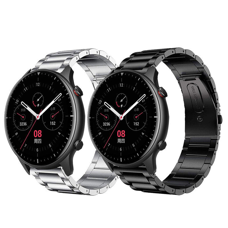 Bracelet de montre en acier inoxydable pour Huami Amazfit GTR, Pace Stratos, Bip 5, boucle de bracelet, GTR 4, 3, Pro 2, 2e, outil, 22mm, 47mm