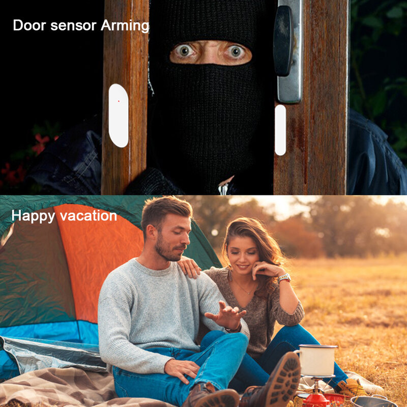 TAIBOAN-alarma antirrobo para el hogar, accesorio de enlace inalámbrico, Sensor de humo para puerta, Detector magnético de fugas de agua, timbre RFID, 433MHz