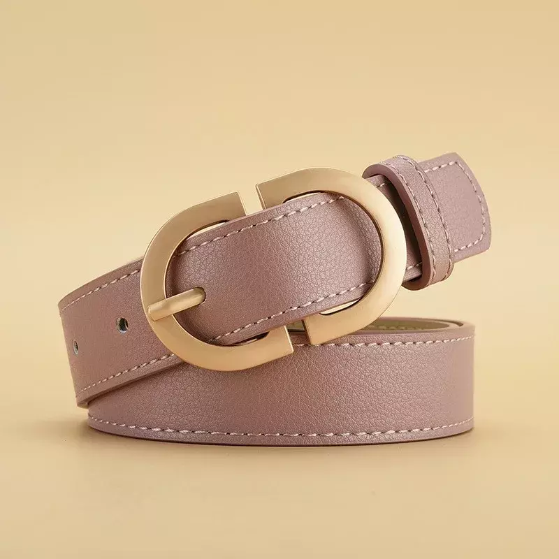 Luxury Designer Women'S Belt Trend Gold Oval Buckle Belt Casual Versatile  Cheap Belt Pair with Jeans, Gift for Mother