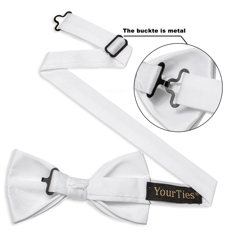 Атласный Белый завязываемый галстук-бабочка для папы и сына, Свадебный семейный Регулируемый мужской галстук-бабочка для мальчика, галстук-бабочка, подарки