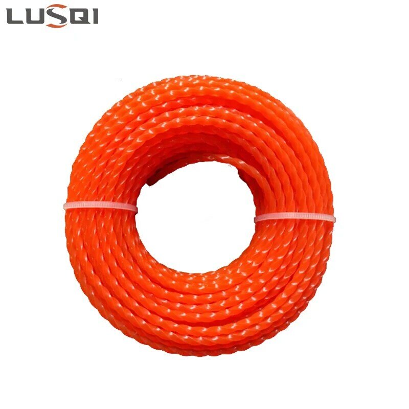 LUSQI 5m/10m/15m*2.4mm/2.7mm/3mm/3.5m/4mm Grass Trimmer Line Nylon Spiral Brush Cutter Rope Lawn Mower Head Accessory