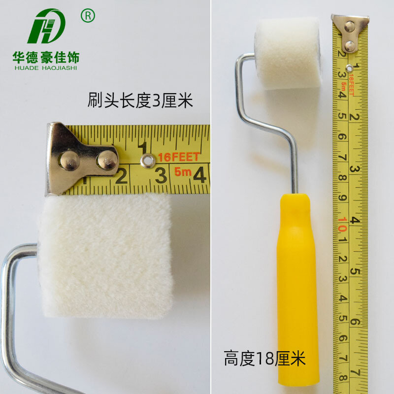 Miniatur sikat roller cat 2 cm 3 cm, wol asli rambut halus garis rambut pendek inti roller mini dekorasi Hua Dehao