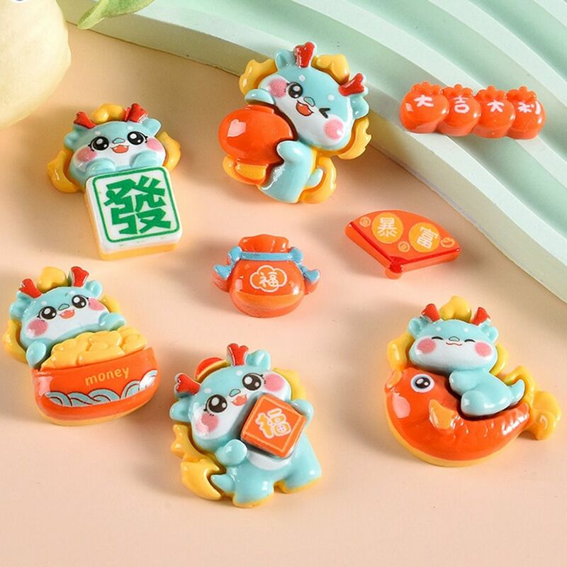 Fortunate Chinese Dragon Accessories Cabochons Resin Cartoon Resin Phone Patch Phone Deco Parts DIY