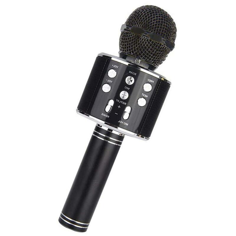 Micrófono de Karaoke portátil con LED de color intermitente, altavoz inalámbrico todo en uno, Bluetooth, máquina KTV, audio L5N7