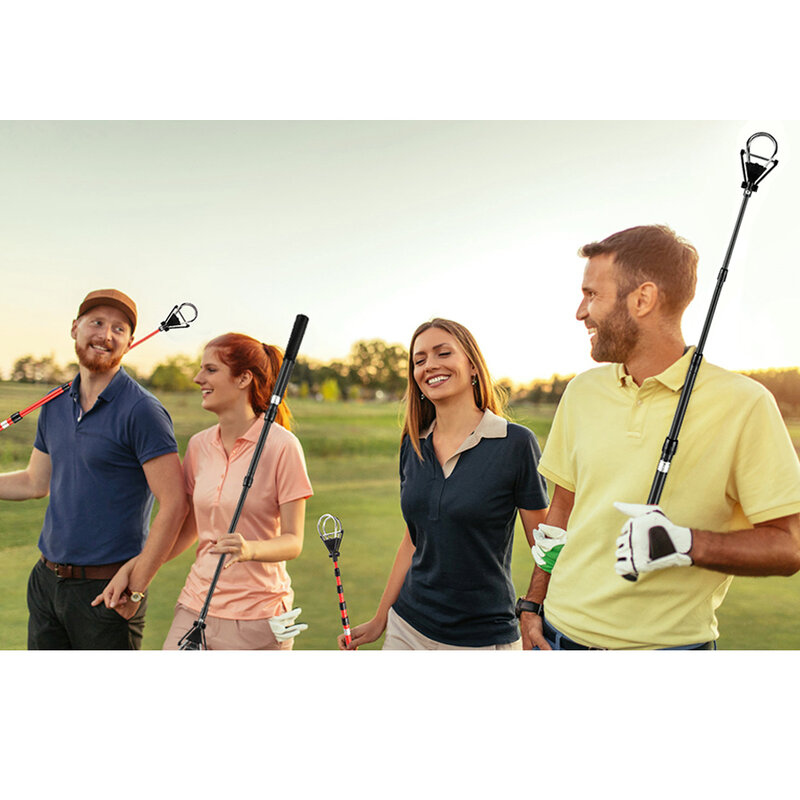 Portátil inoxidável telescópico Golf Ball Retriever, extensível Pick Up, Scoop Balls Grabber, Golf Tackle Acessório
