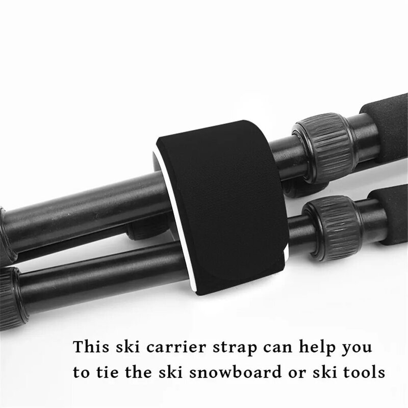1 pasang tali pembawa Ski alat papan salju mengikat pita EVA tali pengikat papan Ski dapat disesuaikan, hijau