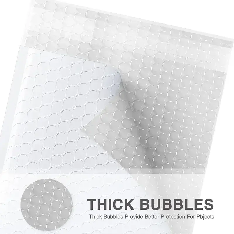 1-50 Stuks Bubble Mailers Witte Pakket Bescherming Verpakking Zakken Bubble Opgevulde Enveloppen Zelfafdichting Waterdichte Polymailer Enveloppen