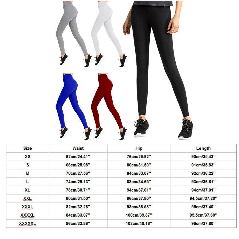Womens Activewear Leggings Solid Sports Gym Leggings Fitness Women Yoga Pants High Waisted Solid Yoga Leggings Sport Pants