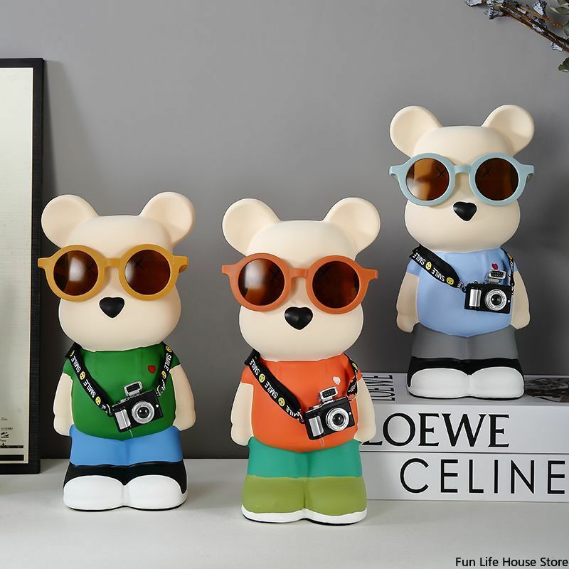 가벼운 럭셔리 인터넷 연예인 폭력적인 곰 장식품, 선글라스 곰 장식품 세트, 거실 와인 캐비닛 홈 장식품
