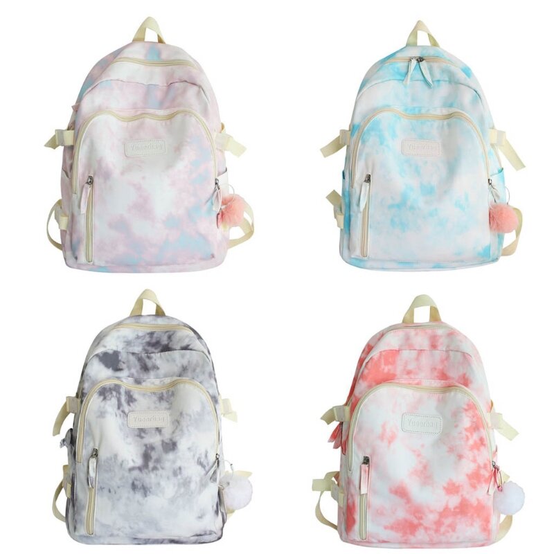 Tas bahu sekolah warna-warni modis untuk tas ransel kasual remaja perempuan
