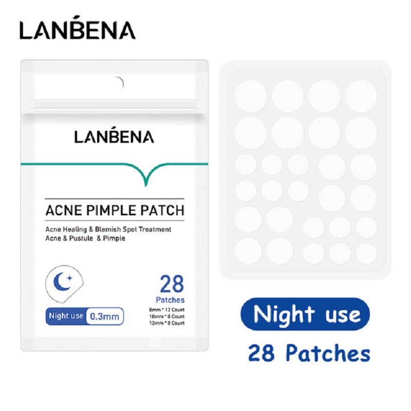 LANBENA – Patch Invisible contre les boutons d'acné, masque facial, autocollants pour l'élimination des imperfections, traitement de l'acné, utilisation quotidienne et nocturne
