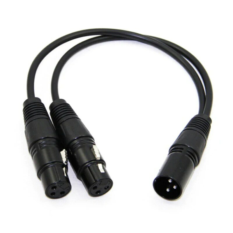 3Pin XLR Jack Perempuan Ke Dual 2 Laki-laki Steker Y Splitter 30Cm Adaptor Audio Kabel Ekstensi untuk Mixer Perekam Mikrofon Cabler