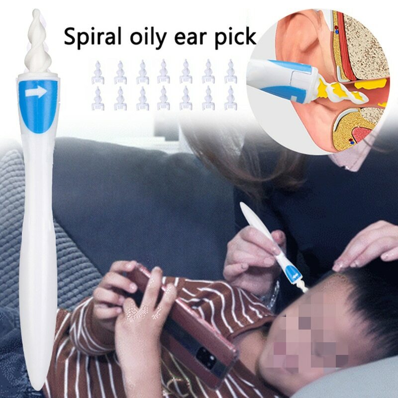 Nettoyeur d'oreille avec silicone souple, outil de suppression d'avertissement, 16 embouts de rechange, spirale, santé du cérumen, outils de soins