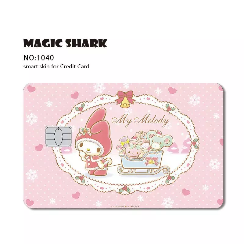 Cute Pink Pet Cartoon Anime Matte Front Creidt Card Debit Bus Card Skin Film Sticker Cover for Small Big Chip No Chip