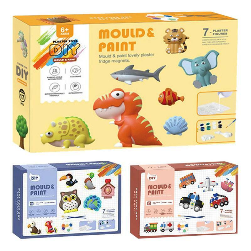 DIY tynk zabawka do malowania kreatywny Graffiti kolorowy malowanie zwierzę Model rysunek sztuka i rzemiosło zestaw zestaw malarski zabawki dla dzieci