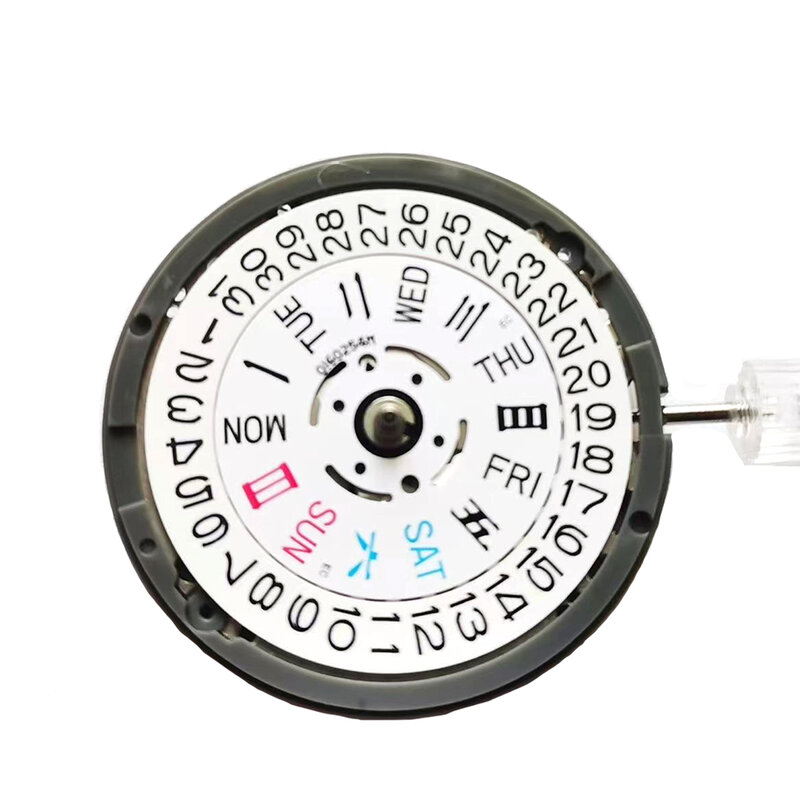 Japoński oryginalny NH36 ruch 3/3.8 korona podwójny kalendarz precyzyjny automatyczny zegarek mechaniczny biały tarcza koła z datą