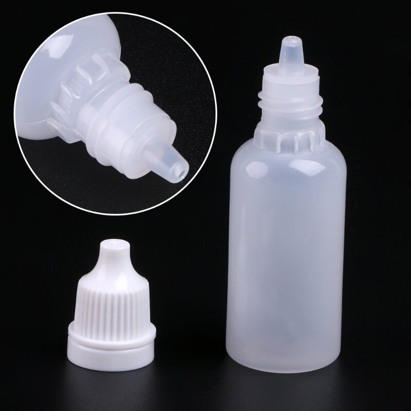 Botella cuentagotas plástico, botella cuentagotas para ojos, botella cuentagotas exprimible plástico vacía 15ML LDPE a