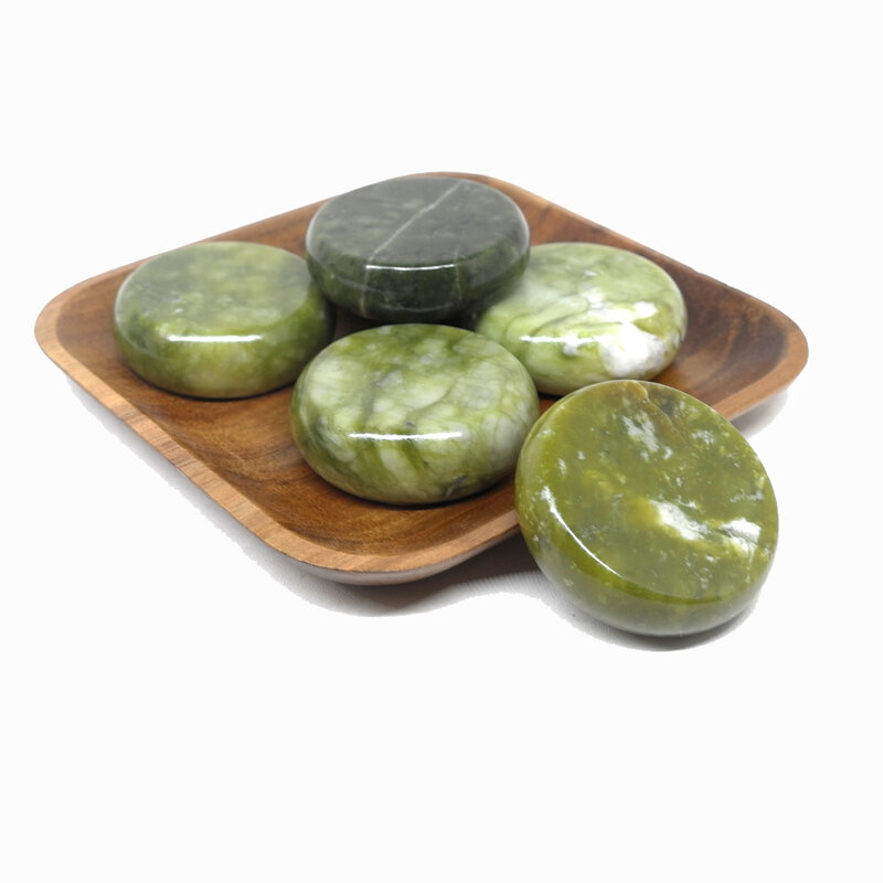 Горячие Камни для спа-процедур, 6 х6 см, красота, массажный зеленый камень, натуральный камень, горячее снятие стресса, расслабление, Нефритовый массажный набор