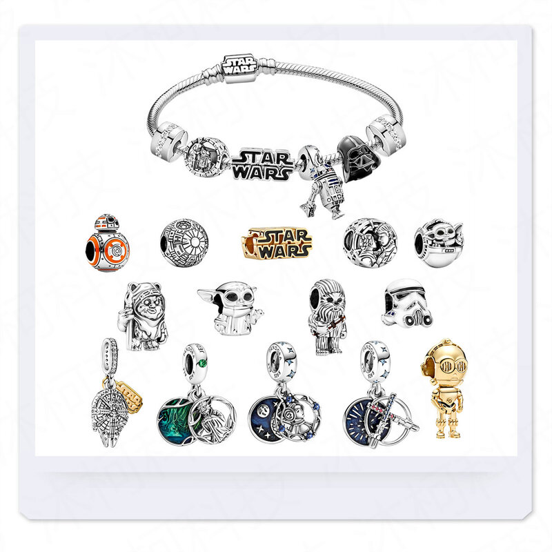 Disney Charm Kawaii Beads fir Pandora Charms Set Star Wars gelang asli perhiasan anak beruntung dalam jumlah besar Freed pengiriman hadiah DIY