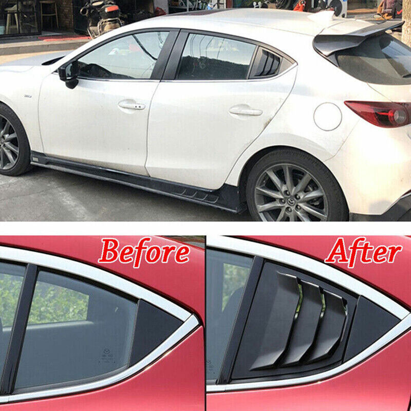 Автомобильные задние жалюзи для Mazda 3 Axela 2014-2018, боковая крышка затвора, отделка, наклейка, совок на вентиляционное отверстие, черные аксессуары из АБС-углеродного волокна
