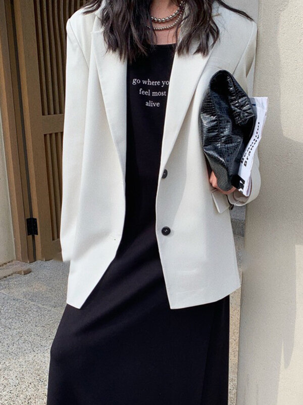 LANMREM 여성용 디자이너 백 스플릿 블레이저, 싱글 브레스트 스트리트웨어, 여성 재킷 패션, 2024 가을 신상, 26D9131