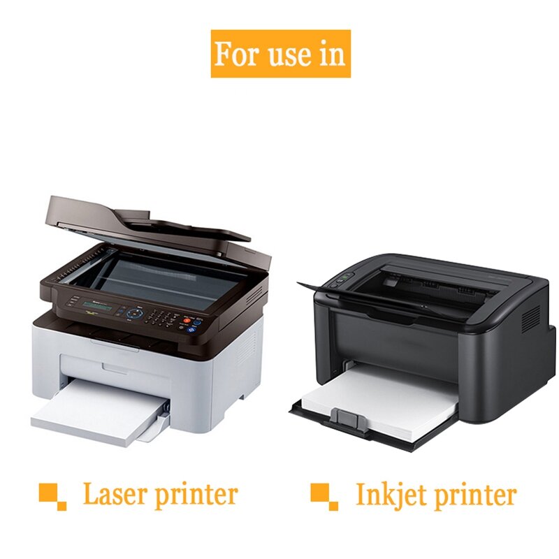 Etiqueta autoadesiva impermeável da etiqueta, papel de superfície para Lazer Inkjet Printer Copiadora, branco, 50 folhas, A4
