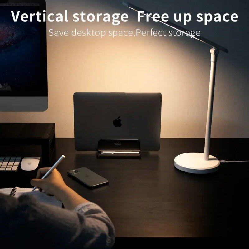 Vaydeer dudukan Laptop vertikal plastik, dudukan komputer 3 dalam 1 hemat ruang Notebook Desktop dapat disesuaikan