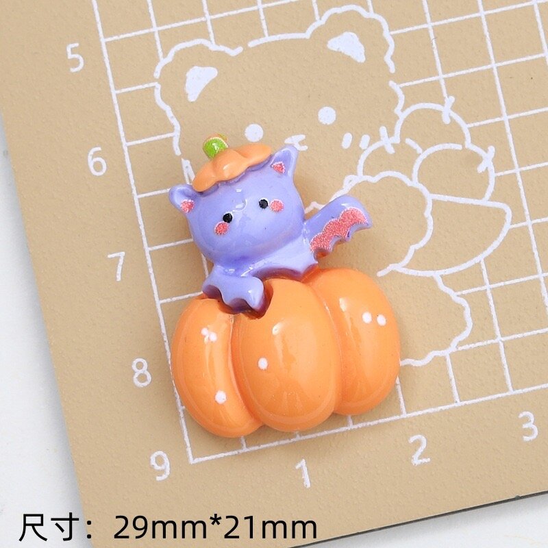 10Pcs New Cute Halloween Pumpkin Ghost Cat Series cabochon in resina con retro piatto Scrapbooking gioielli fai da te decorazione artigianale accessori