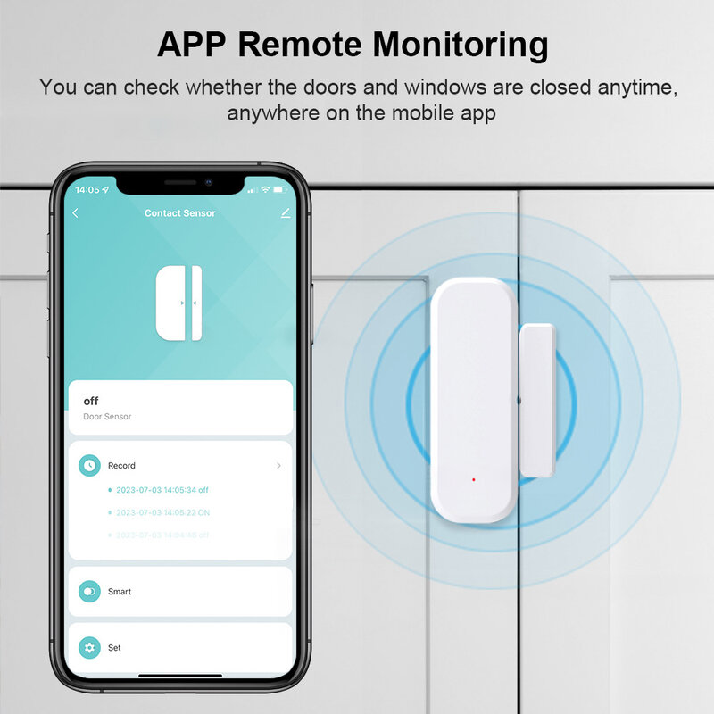 Tuya Wifi/Zigbee Slimme Deur-En Raamsensor Magnetisch Beveiligingsalarm Smartlife App Externe Monitor Werkt Met Alexa Google Home