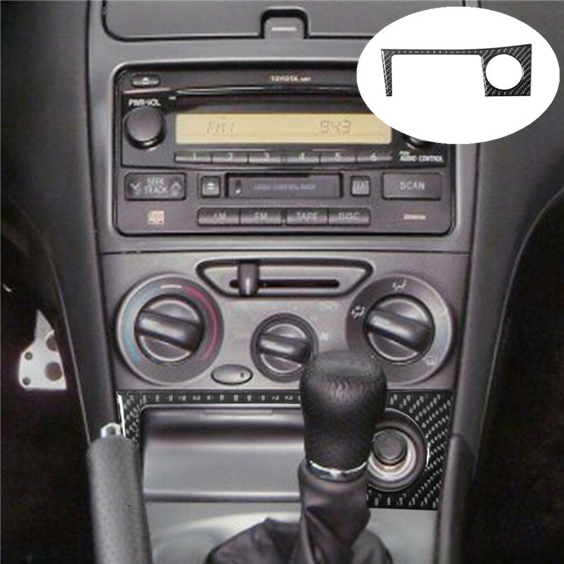 แผ่นคาร์บอนไฟเบอร์ติดบุหรี่สติกเกอร์แผงที่เขี่ยบุหรี่สำหรับ Toyota Celica 2000-2005อุปกรณ์ตกแต่งภายในรถยนต์