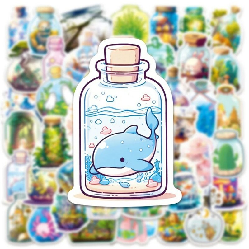 10/30/50pcs Funny Bottle World Animal Cartoon Stickers Ins Style estetica Sticker Scrapbooking Laptop Kawaii Decoration decalcomanie