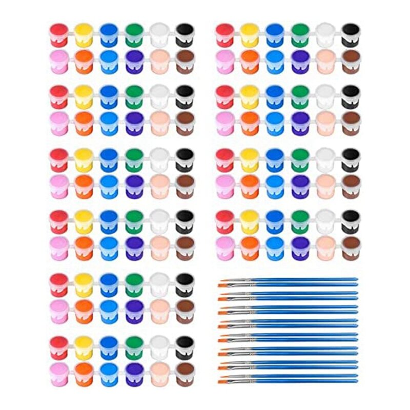 Set cat akrilik 140 buah, Strip cat akrilik 12 warna untuk anak-anak & dewasa, cat kerajinan, sempurna untuk kelas ulang tahun rumah