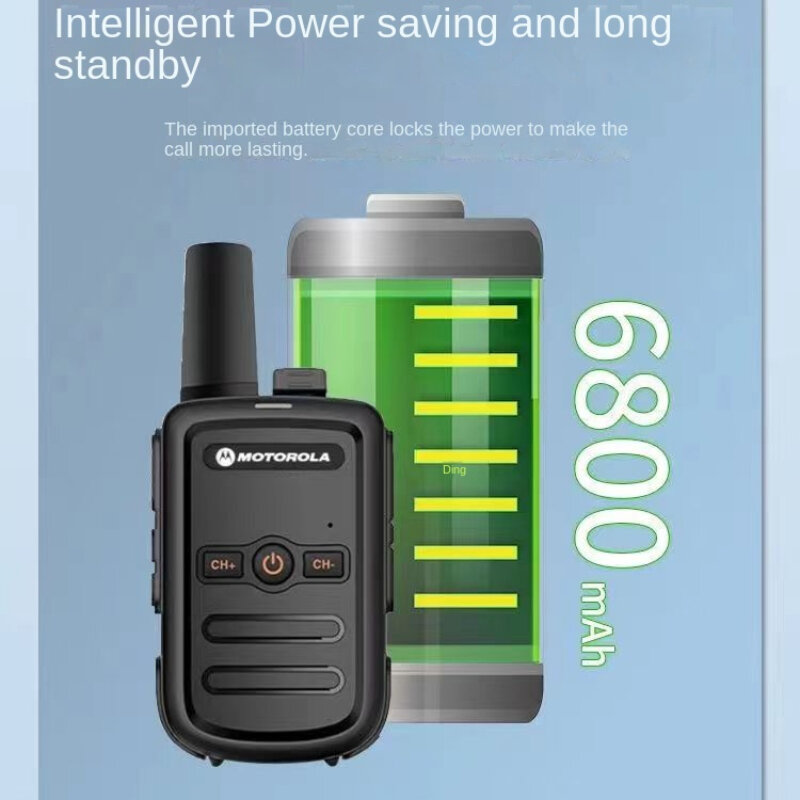 Motorola pt858 walkie talkie, 6800mah, funk universell, uhf 400-470mhz, 16 kanäle, hohe leistung, radio fm. mit headset